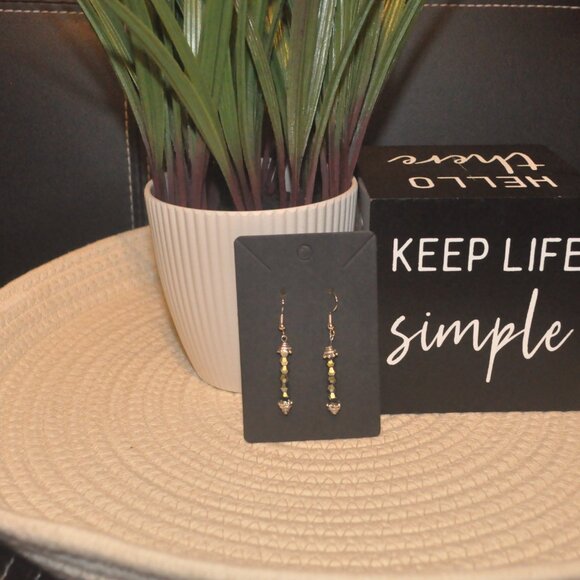 Elegant Iridescent Beaded Drop Earrings - Picture 5 of 5